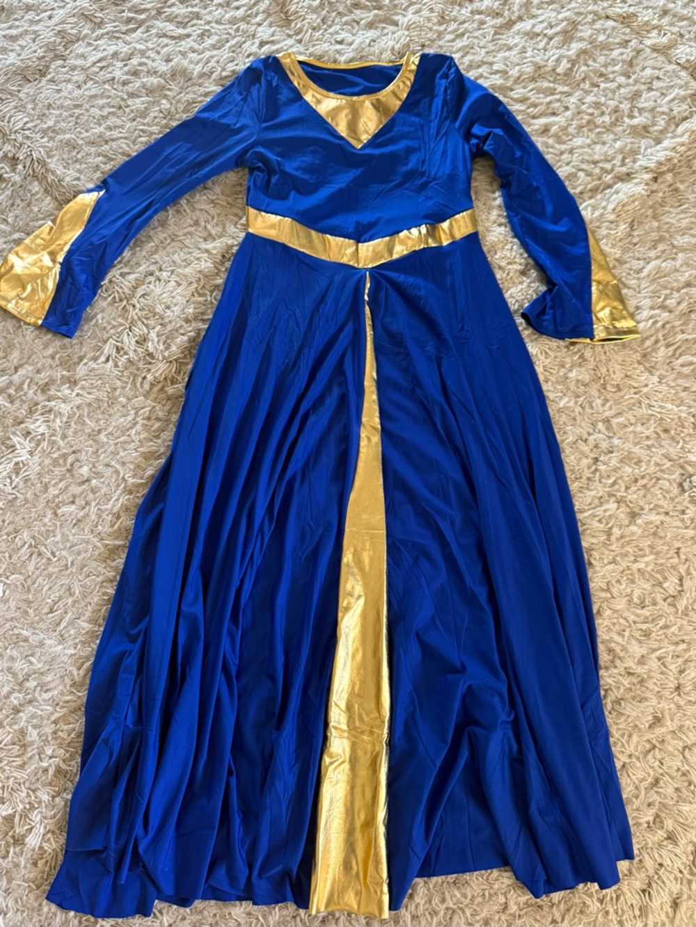 Royal Blue and Gold Theater Dress for Women